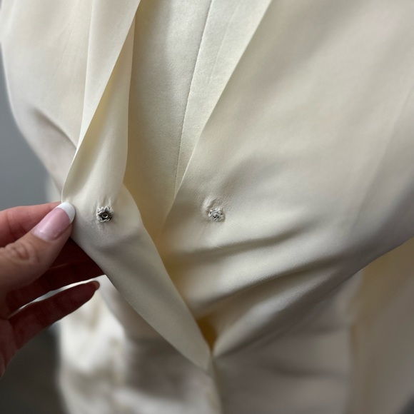 🔴SOLD🔴🌹Ann Taylor 100% Silk Mother of pearl buttons 8🌹 - Picture 4 of 9